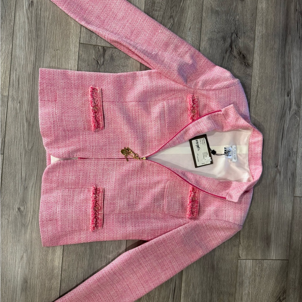 St. John Sport NWT Pink Tweed Blazer